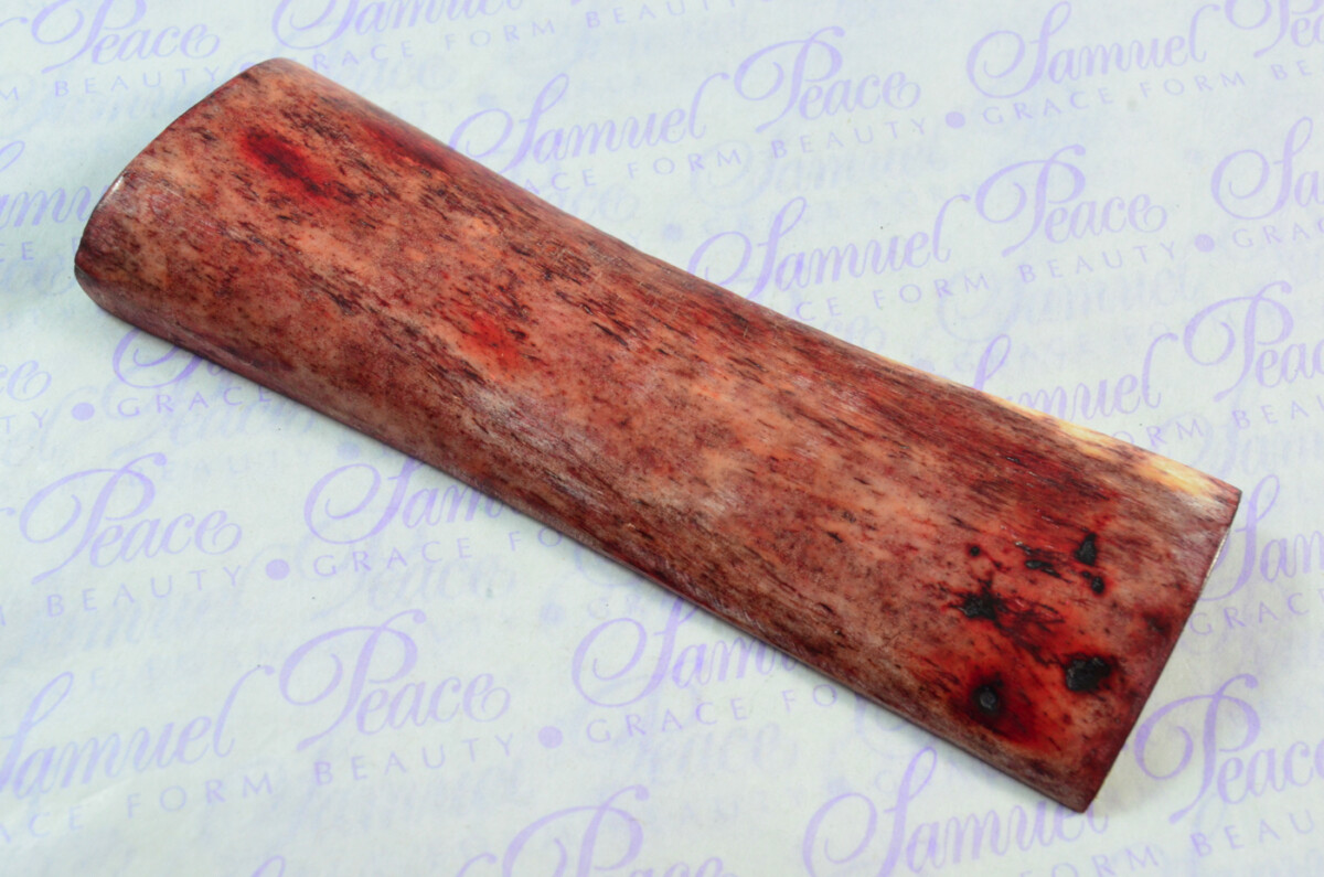 Pair of Red Dyed Camel Bone Natural Knife Scales Knife Making Parts Bone Scale Blanks - Image 3