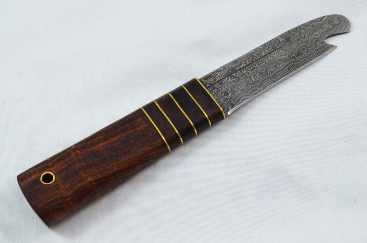 New Fantastic Genuine Rosewood Handle Sgian Dubh Bottle Opener Damascus Steel Made in Sheffield England - Image 5