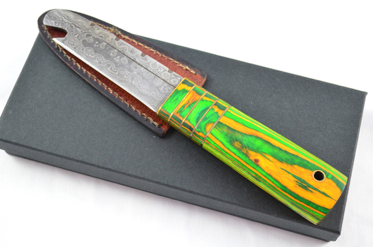 New Fantastic Genuine Laminate Handle Sgian Dubh Bottle Opener Damascus Steel Made in Sheffield England