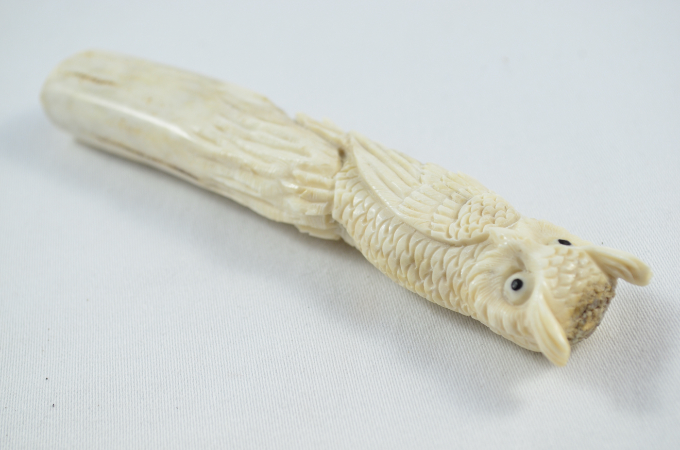 Owl Carved Walking Stick Cane Top Handle Stag Antler Horn Made Sheffield England - Image 3