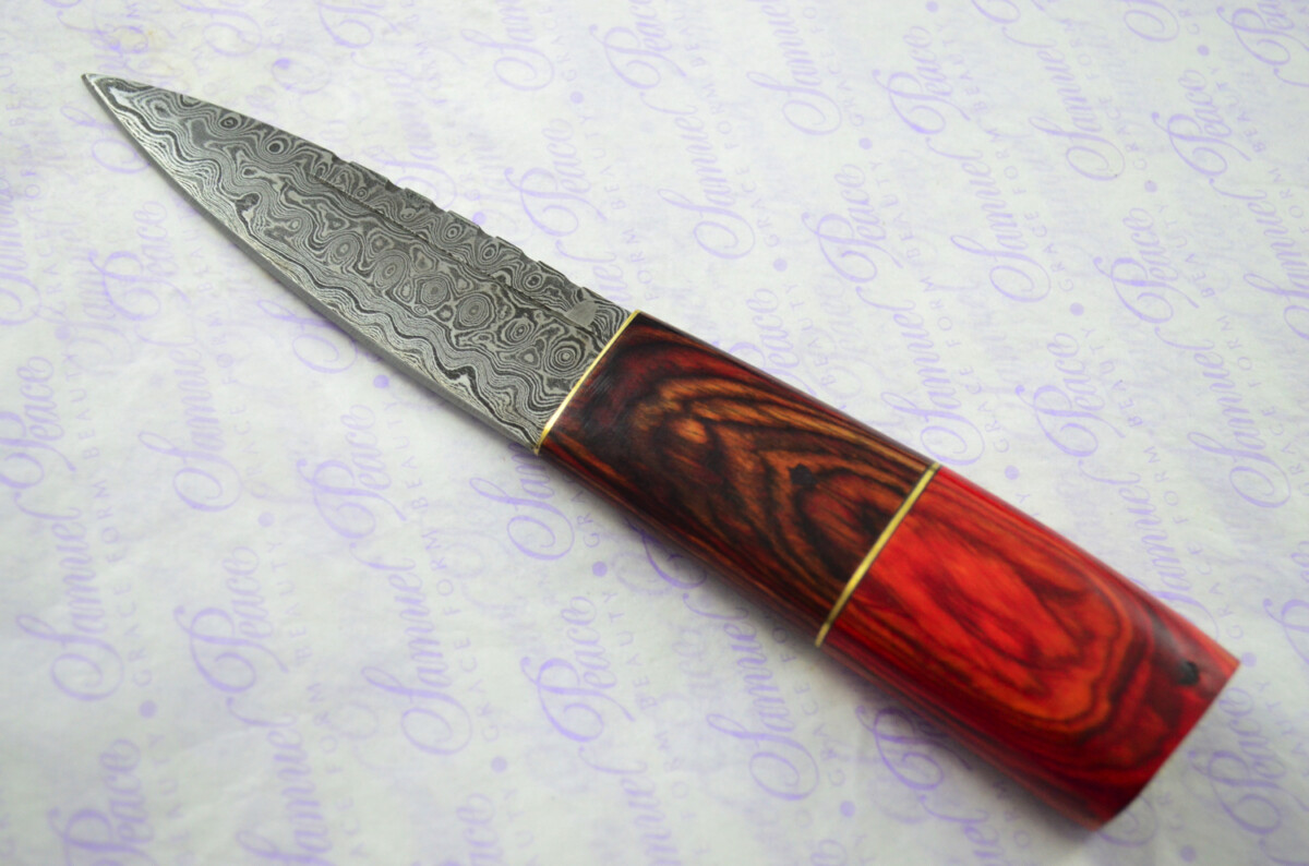 New Fantastic Coloured Pakkawood Sgian Dubh Damascus Steel Superior Sheath inc Presentation Box - Image 3
