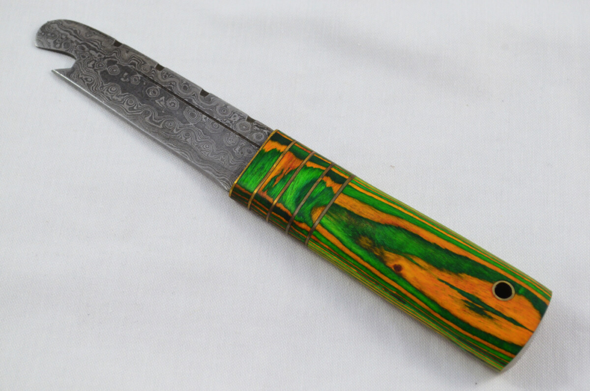 New Fantastic Genuine Laminate Handle Sgian Dubh Bottle Opener Damascus Steel Made in Sheffield England - Image 2