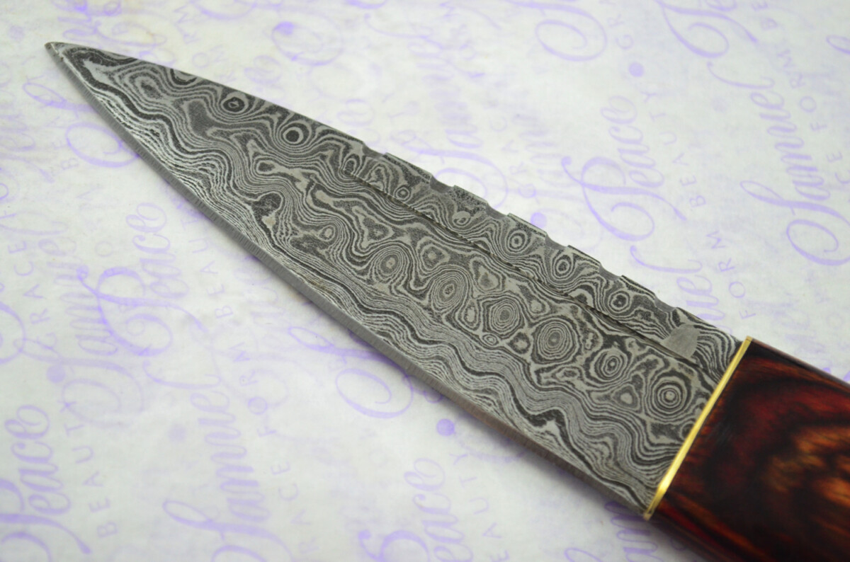 New Fantastic Coloured Pakkawood Sgian Dubh Damascus Steel Superior Sheath inc Presentation Box - Image 4
