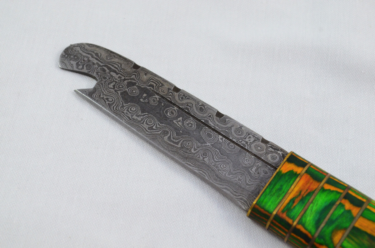 New Fantastic Genuine Laminate Handle Sgian Dubh Bottle Opener Damascus Steel Made in Sheffield England - Image 4