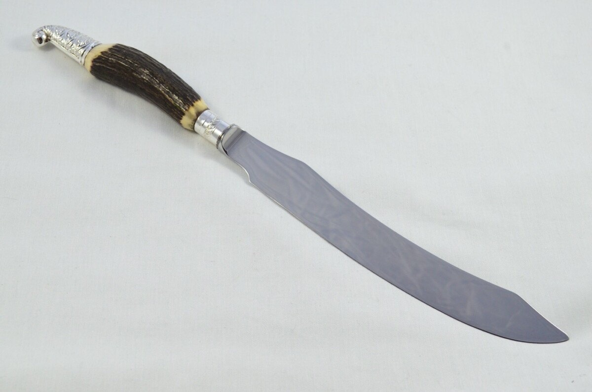 Handmade Sheffield Silver Plated Punch Capped & Ferruled Stag Handled Carving Set 2024 - Image 5