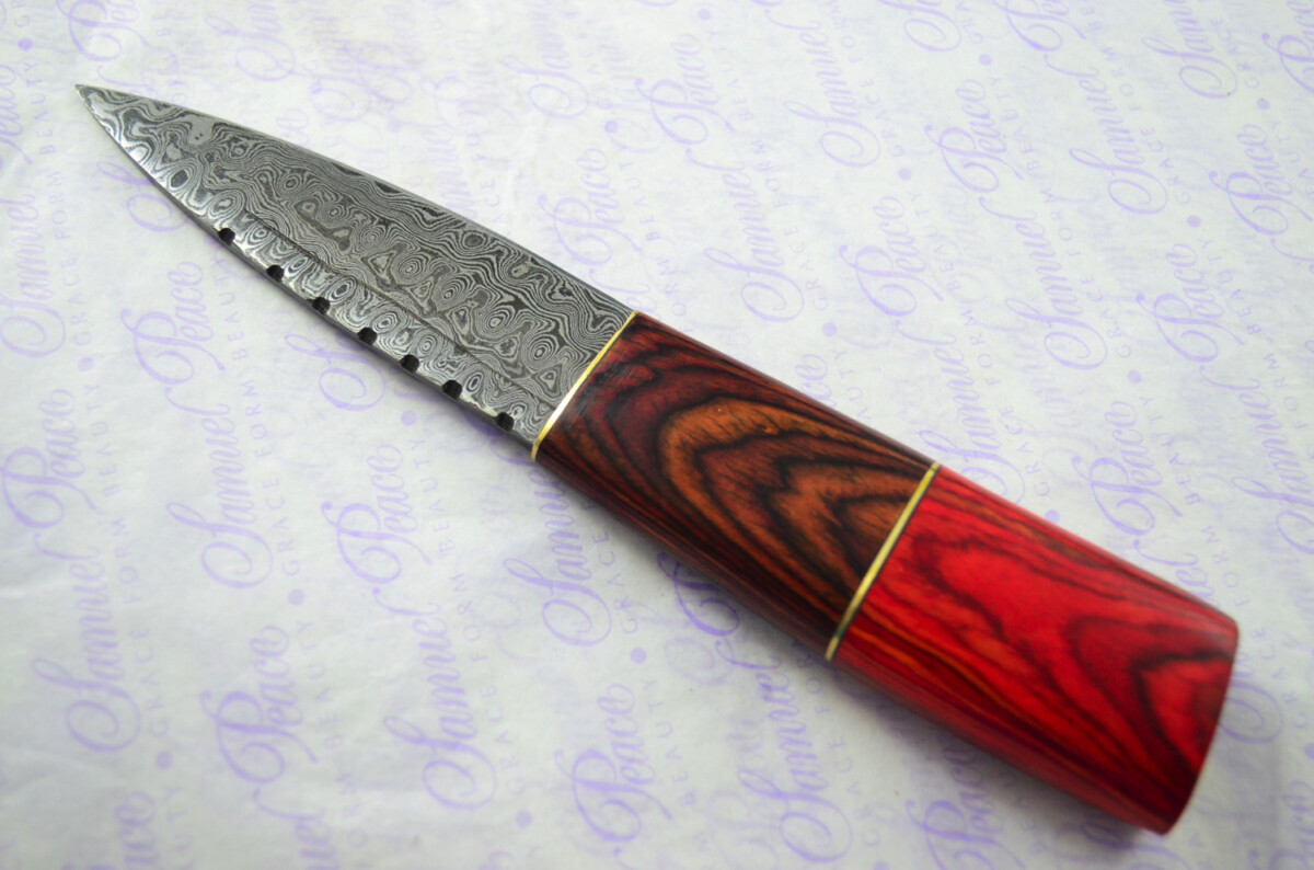 New Fantastic Coloured Pakkawood Sgian Dubh Damascus Steel Superior Sheath inc Presentation Box - Image 7