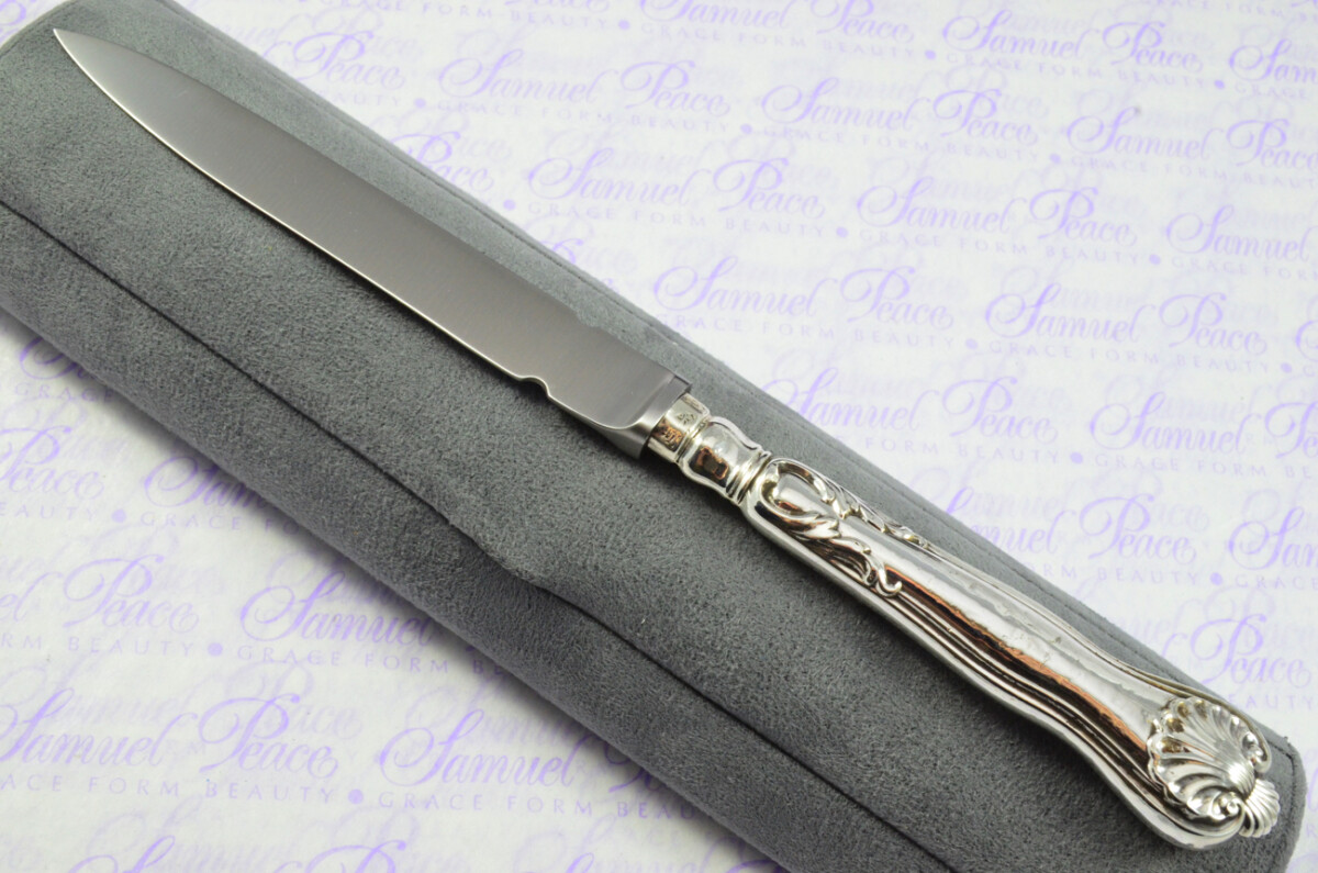 Atkin & Oxley Sheffield Sterling Silver Handled Letter Opener Kings Husk Pattern 1833 Cased