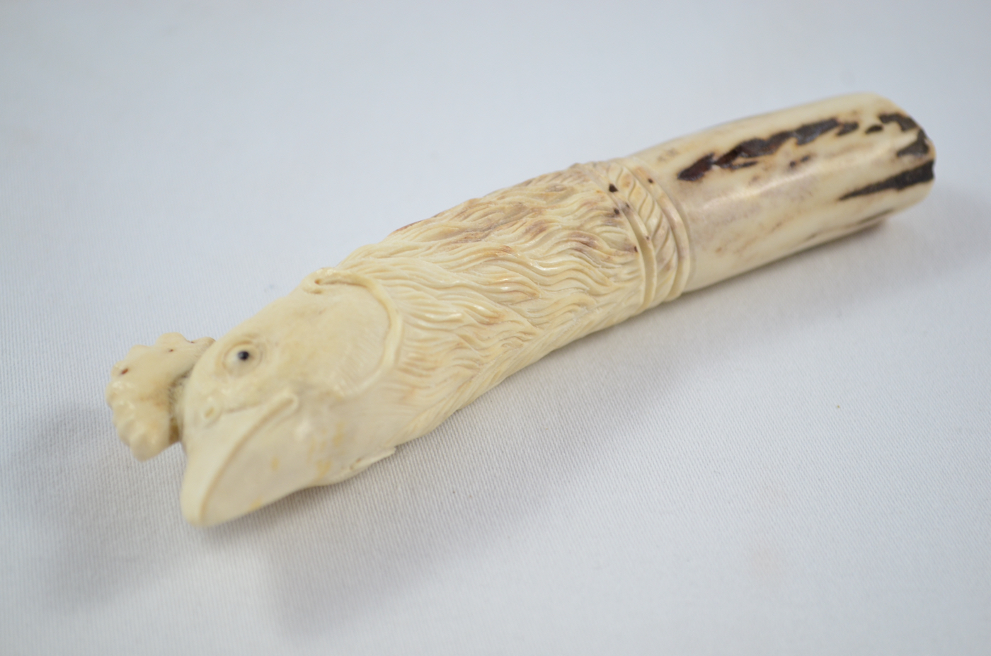 Rooster Carved Walking Stick Cane Top Handle Stag Antler Horn Made Sheffield England - Image 2