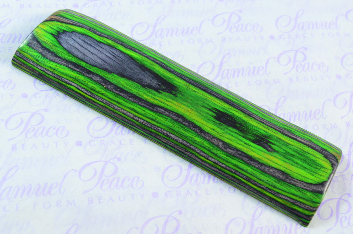 Pair of Emerald Green & Black Laminated Wood Knife Scales Knife Making Parts Wood Blanks - Image 3