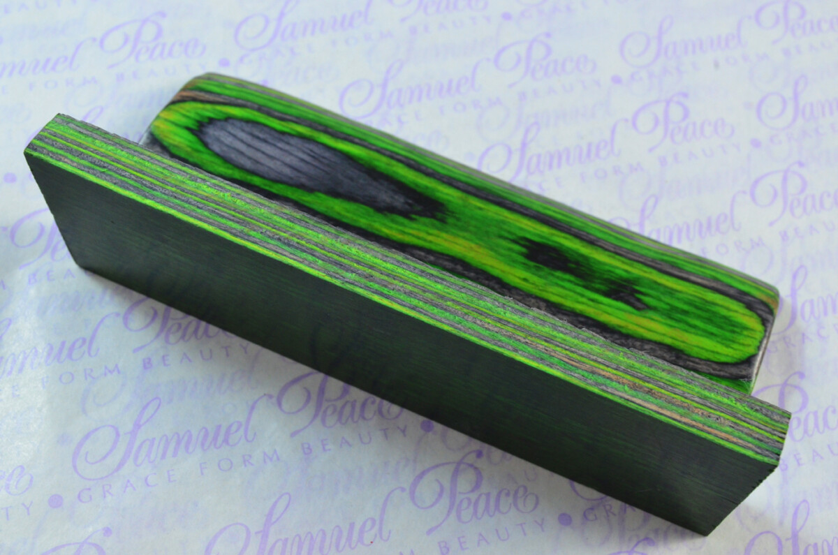 Pair of Emerald Green & Black Laminated Wood Knife Scales Knife Making Parts Wood Blanks - Image 4