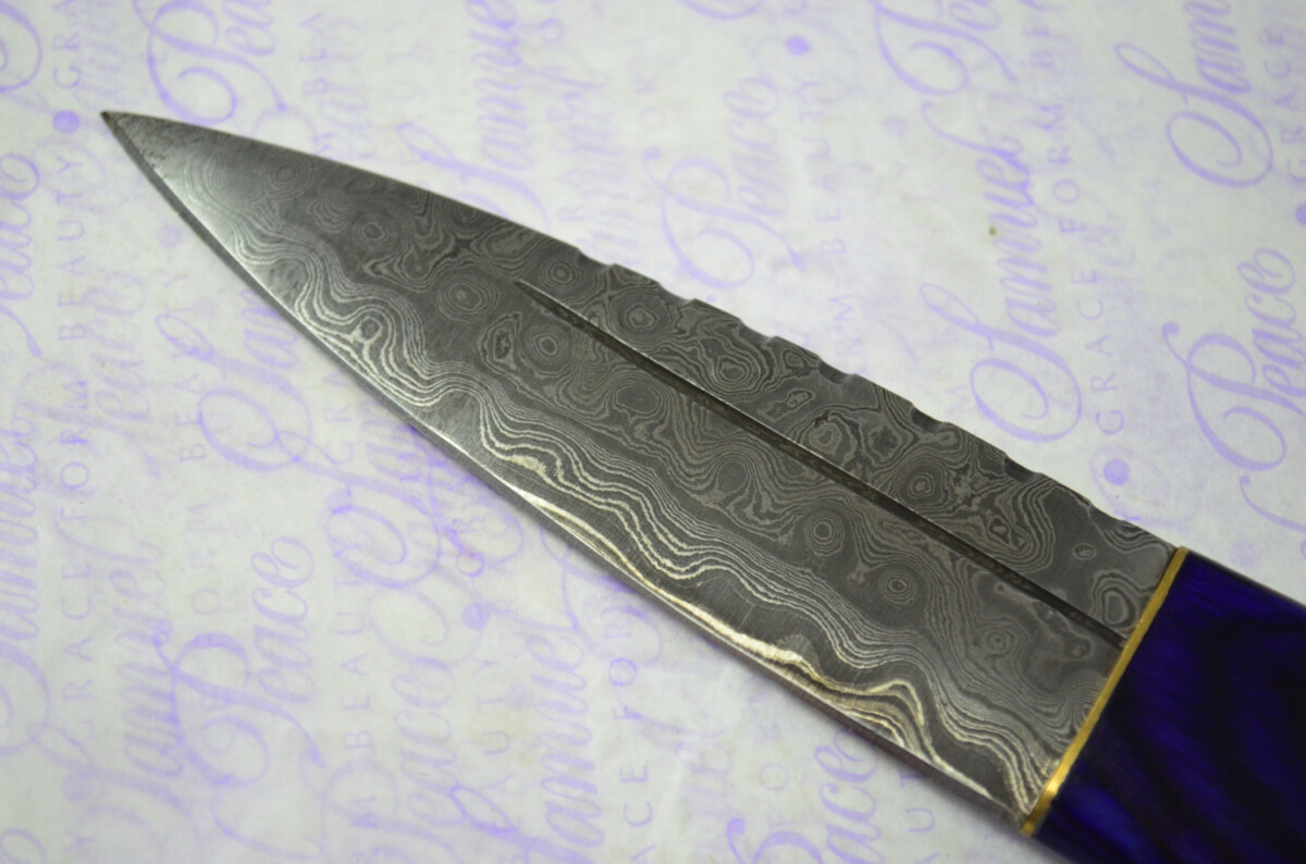 New Fantastic Coloured Pakkawood Sgian Dubh Damascus Steel Superior Sheath inc Presentation Box - Image 4