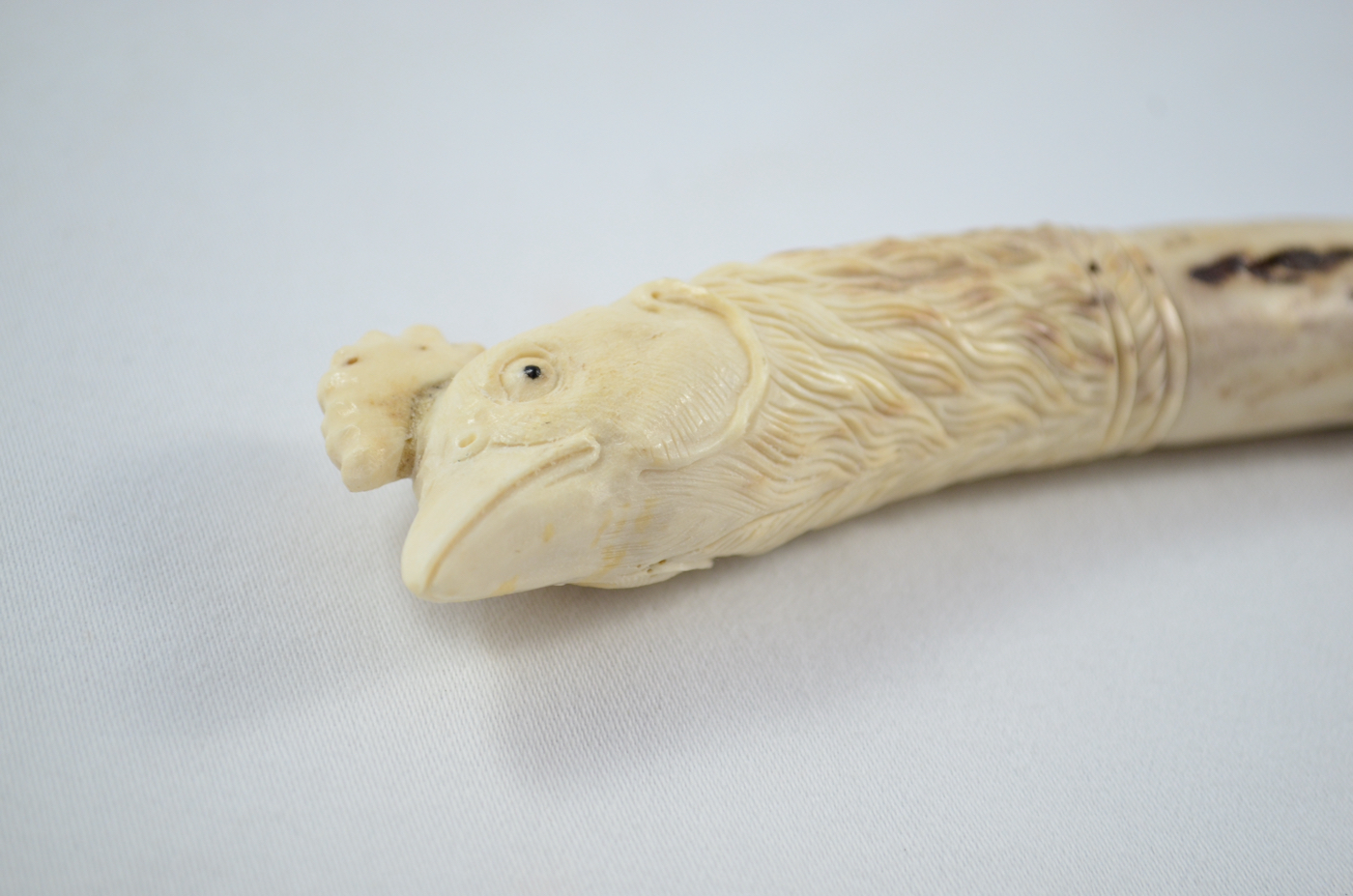 Rooster Carved Walking Stick Cane Top Handle Stag Antler Horn Made Sheffield England - Image 4