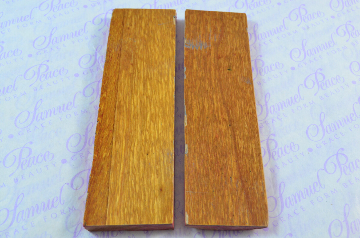 Pair of Red & Natural Birch Laminated Wood Knife Scales Knife Making Parts Wood Blanks - Image 2