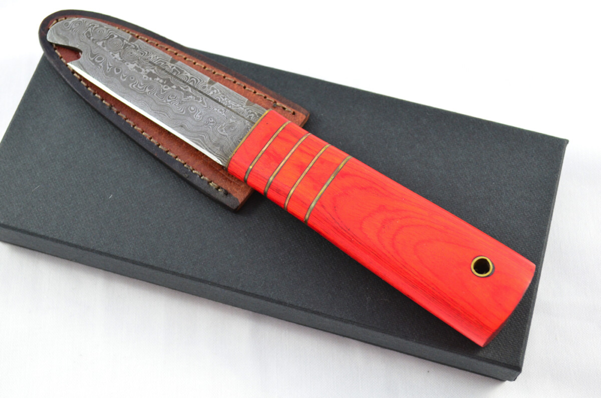 New Fantastic Genuine Laminate Handle Sgian Dubh Bottle Opener Damascus Steel Made in Sheffield England