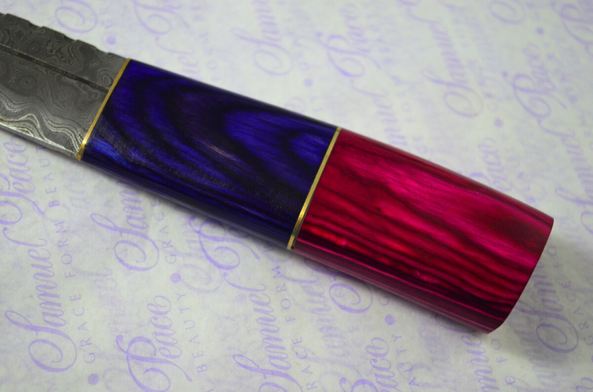 New Fantastic Coloured Pakkawood Sgian Dubh Damascus Steel Superior Sheath inc Presentation Box - Image 5