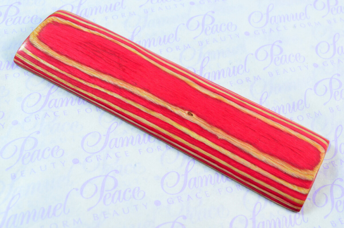 Pair of Red & Natural Birch Laminated Wood Knife Scales Knife Making Parts Wood Blanks - Image 3