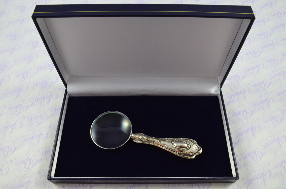 Banister Pattern Sterling Silver Magnifying Glass Birmingham 1908 - Image 9