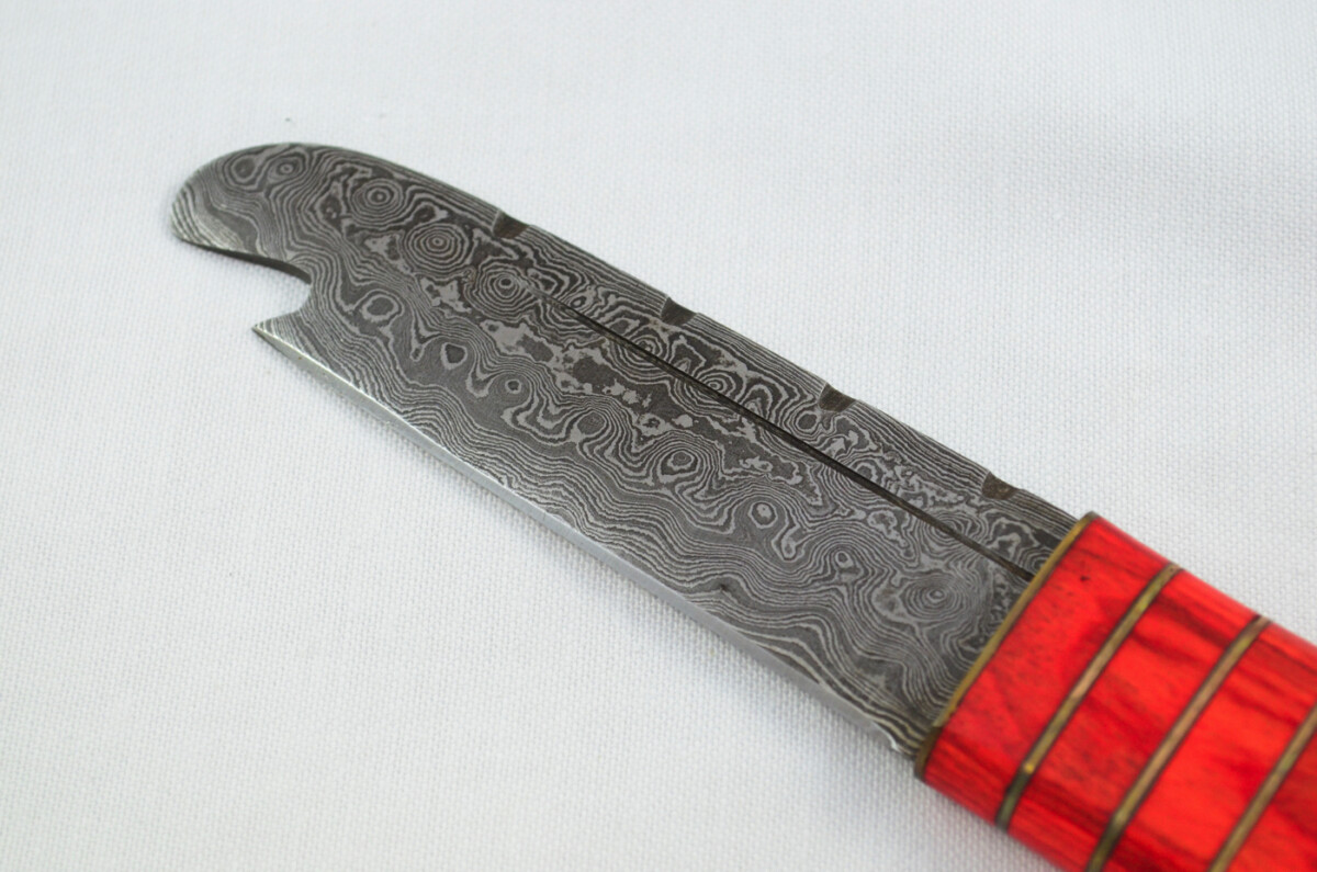 New Fantastic Genuine Laminate Handle Sgian Dubh Bottle Opener Damascus Steel Made in Sheffield England - Image 4