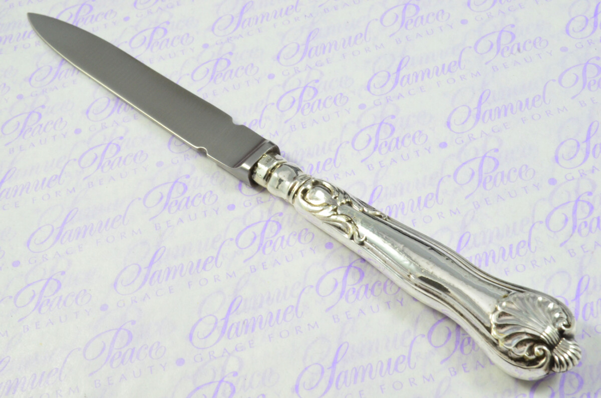 Atkin & Oxley Sheffield Sterling Silver Handled Letter Opener Kings Husk Pattern 1833 Cased - Image 9