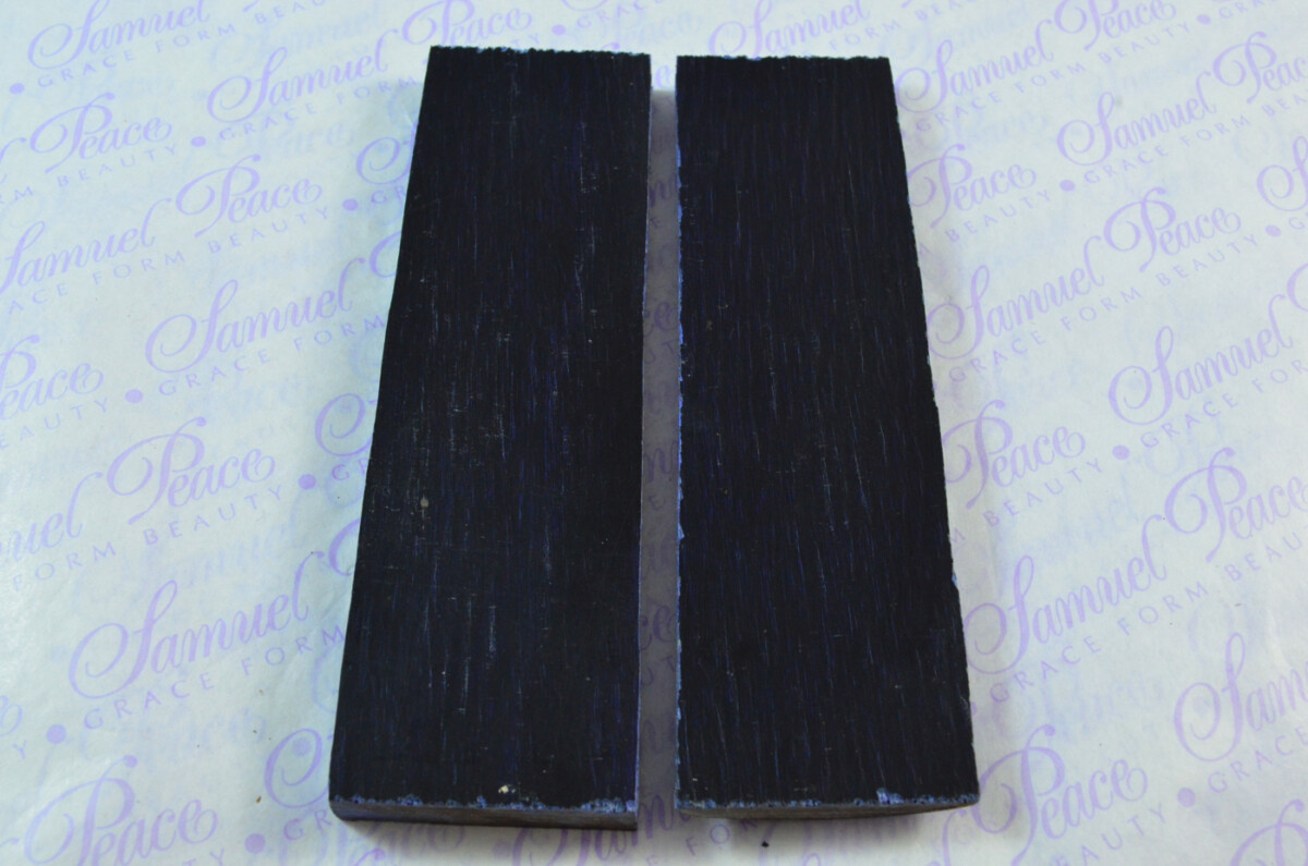 Pair of Marine Blue Laminated Wood Knife Scales Knife Making Parts Wood Blanks - Image 2