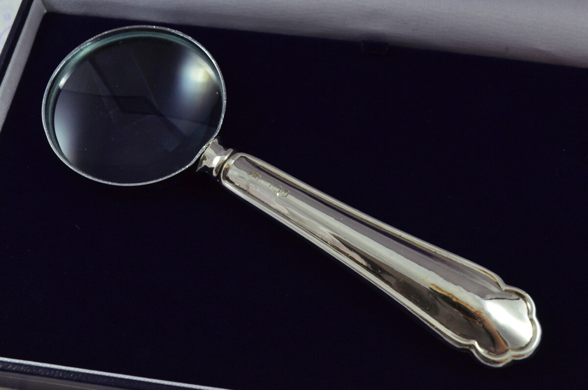 Atkin Bros Crescent Pattern Sterling Silver Magnifying Glass Sheffield 1933 - Image 2