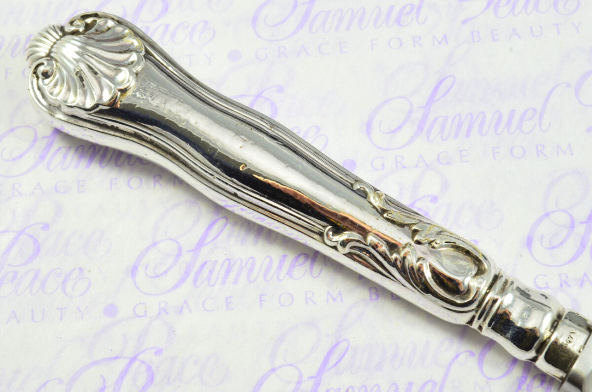 Atkin & Oxley Sheffield Sterling Silver Handled Letter Opener Kings Husk Pattern 1833 Cased - Image 7