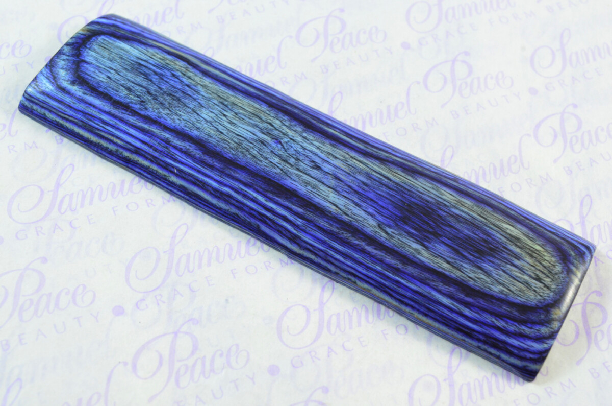 Pair of Marine Blue Laminated Wood Knife Scales Knife Making Parts Wood Blanks - Image 3