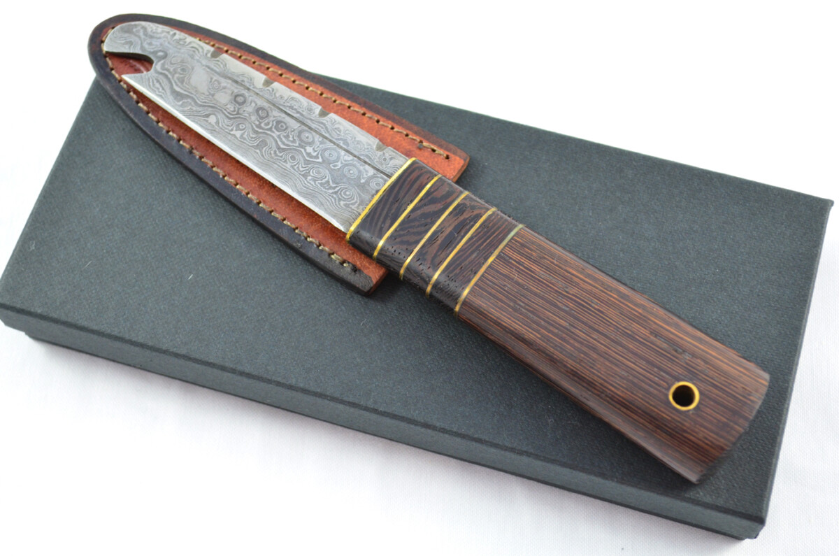 New Fantastic Genuine Laminate Handle Sgian Dubh Bottle Opener Damascus Steel Made in Sheffield England