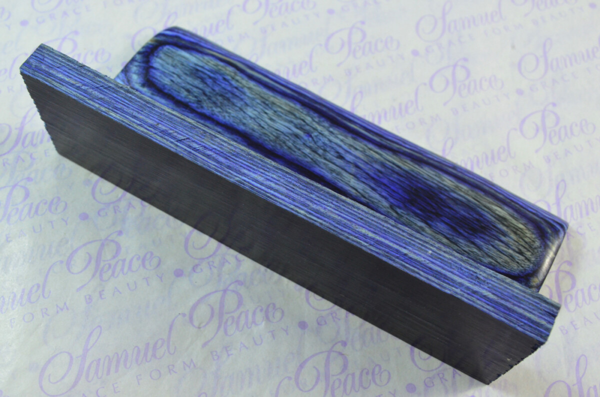 Pair of Marine Blue Laminated Wood Knife Scales Knife Making Parts Wood Blanks - Image 4