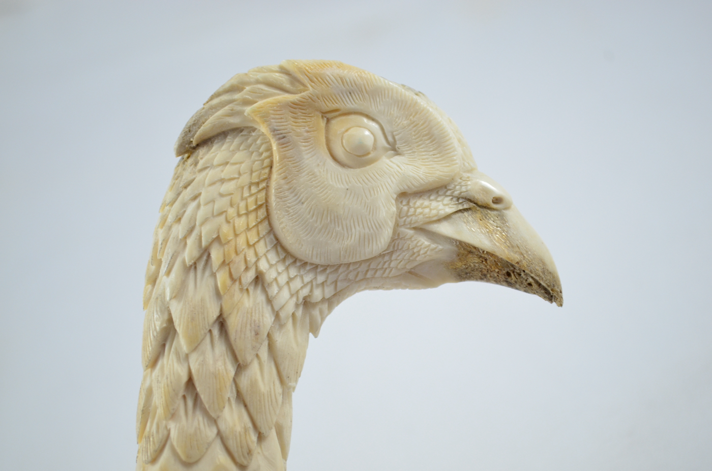 Pheasant Carved Walking Stick Cane Top Handle Stag Antler Horn Made Sheffield England