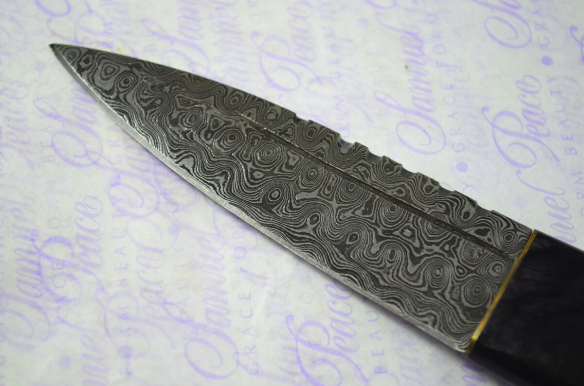 New Fantastic Coloured Pakkawood Sgian Dubh Damascus Steel Superior Sheath inc Presentation Box - Image 5
