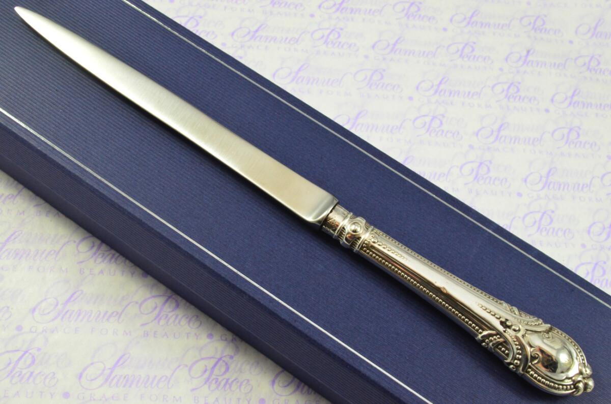 Harrison Brothers Sheffield Sterling Silver Handled Letter Opener Vesey Pattern 1852 Cased