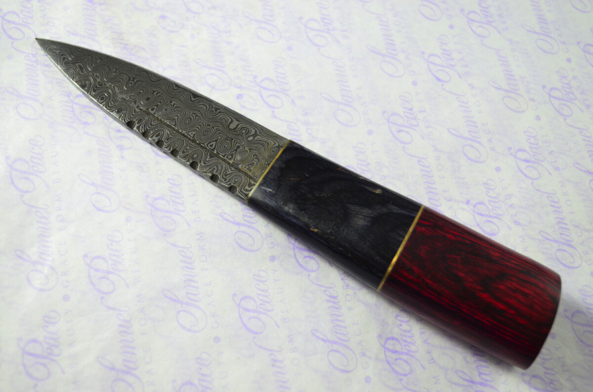 New Fantastic Coloured Pakkawood Sgian Dubh Damascus Steel Superior Sheath inc Presentation Box - Image 7