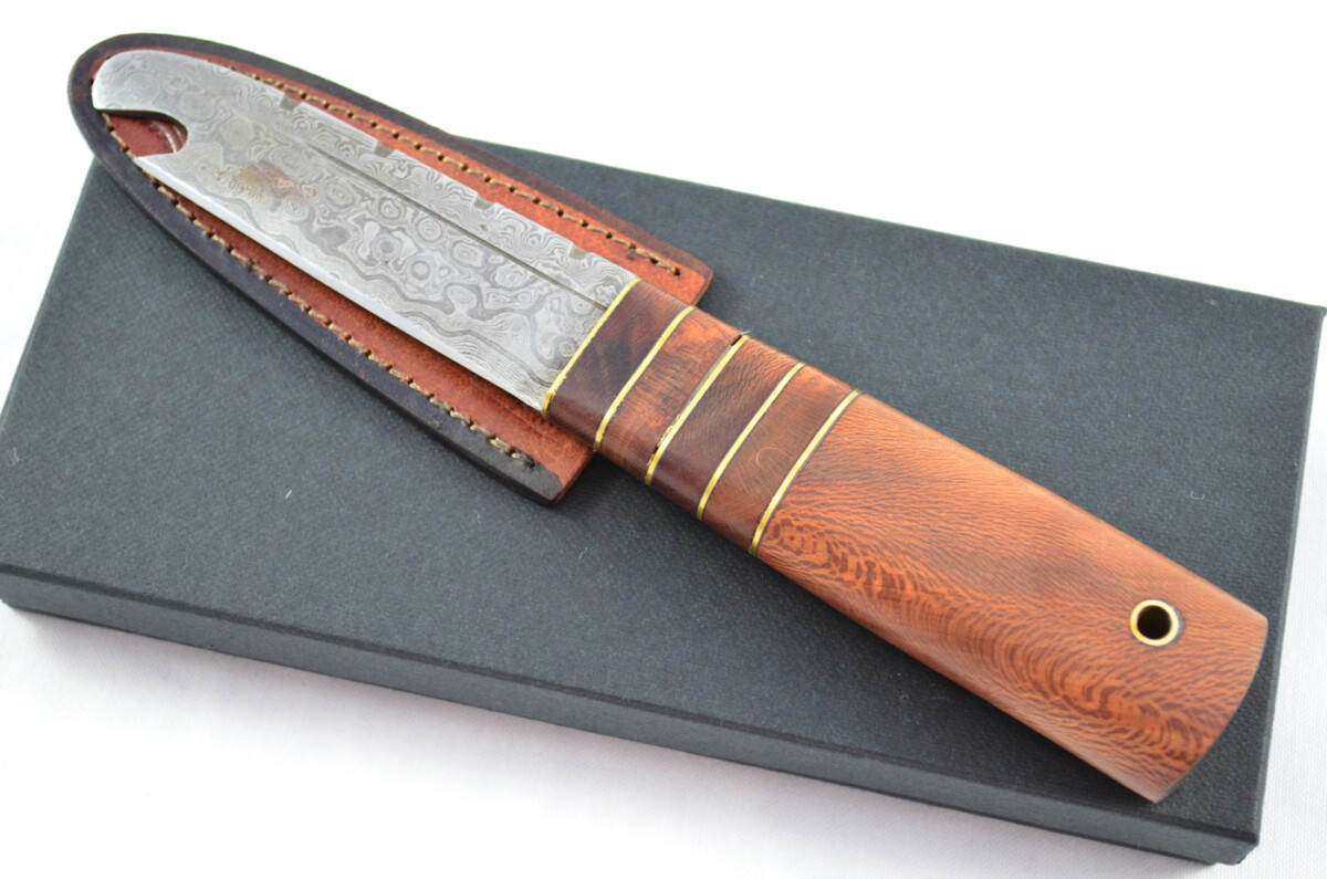 New Fantastic Genuine Laminate Handle Sgian Dubh Bottle Opener Damascus Steel Made in Sheffield England