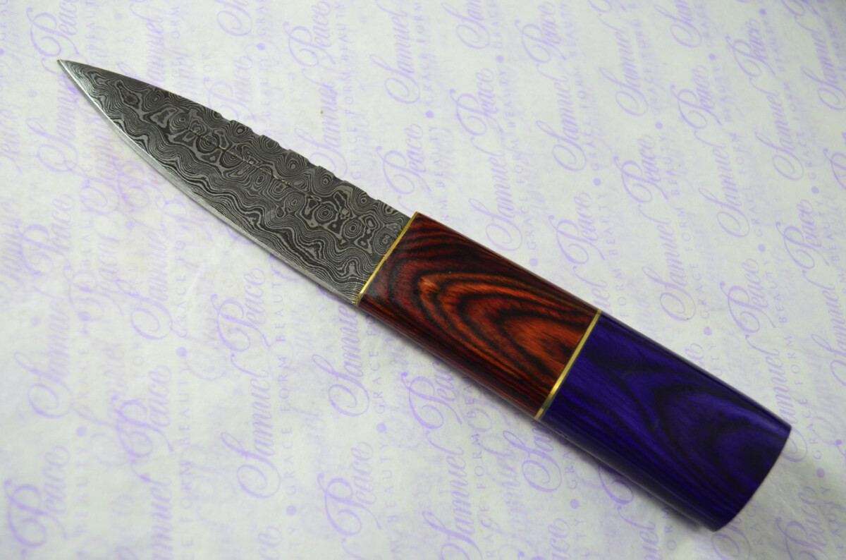 New Fantastic Coloured Pakkawood Sgian Dubh Damascus Steel Superior Sheath inc Presentation Box - Image 3