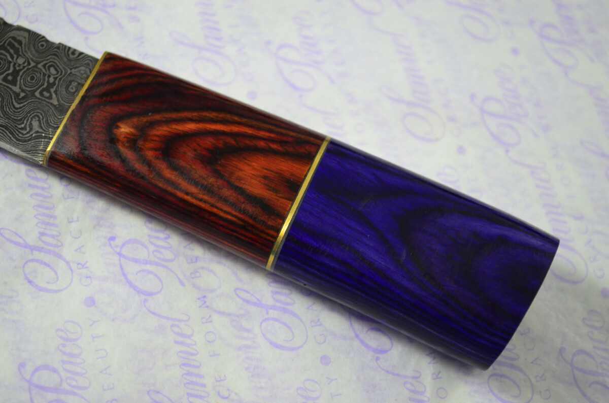 New Fantastic Coloured Pakkawood Sgian Dubh Damascus Steel Superior Sheath inc Presentation Box - Image 4