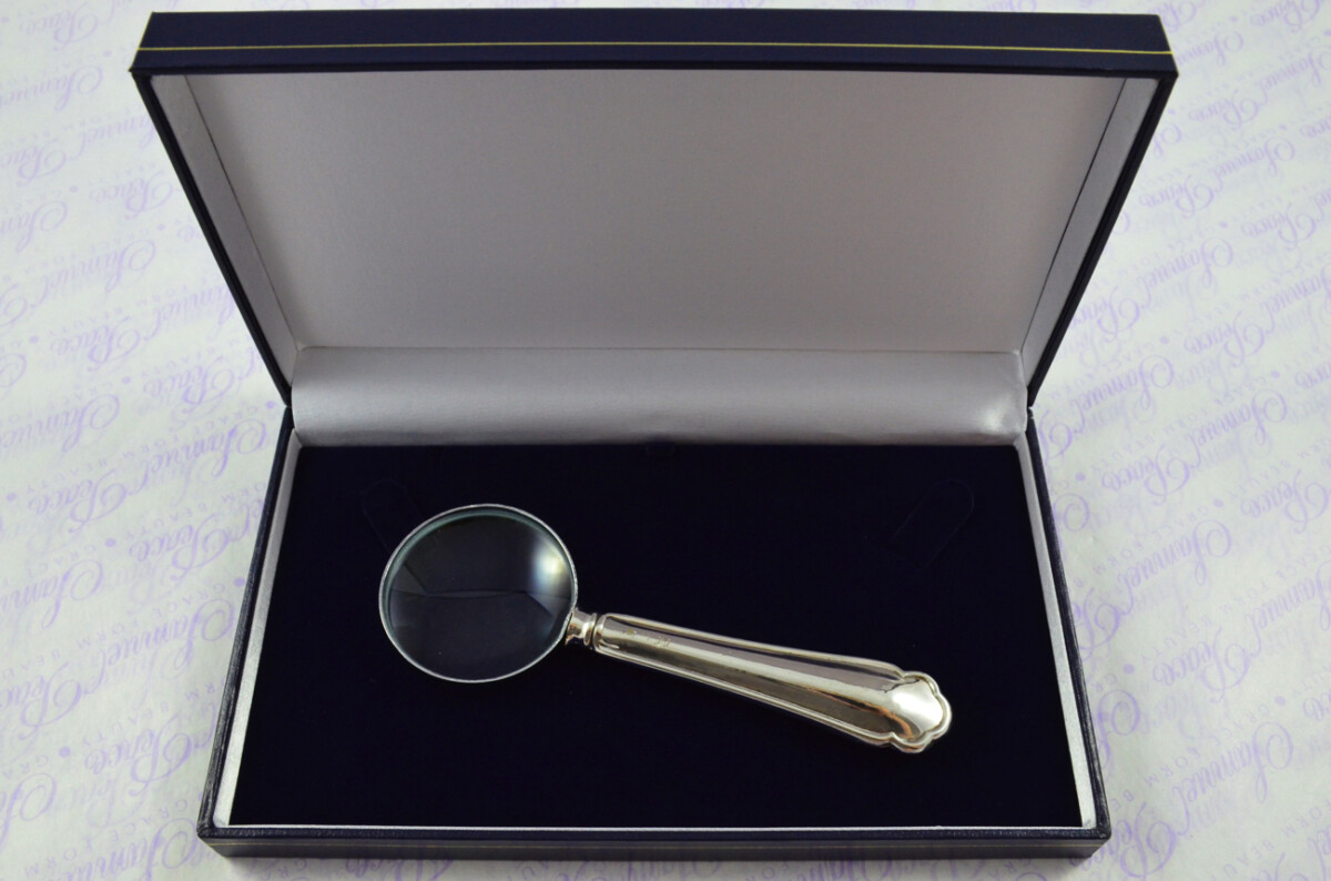 Atkin Bros Crescent Pattern Sterling Silver Magnifying Glass Sheffield 1933 - Image 9