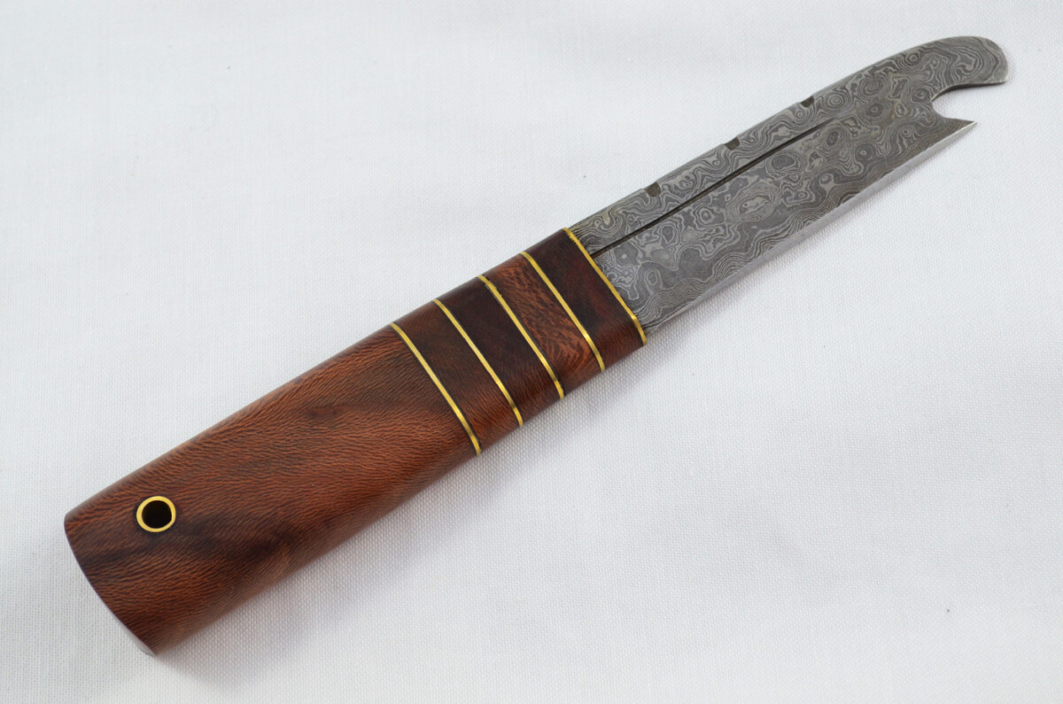 New Fantastic Genuine Laminate Handle Sgian Dubh Bottle Opener Damascus Steel Made in Sheffield England - Image 4