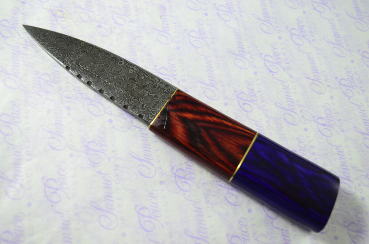 New Fantastic Coloured Pakkawood Sgian Dubh Damascus Steel Superior Sheath inc Presentation Box - Image 7