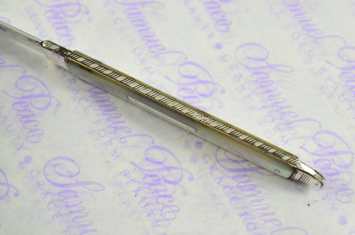 Pristine Silver Bladed Mother Of Pearl Fully Restored Sheffield Made Pen/Pocket Knife 1815 - Image 8