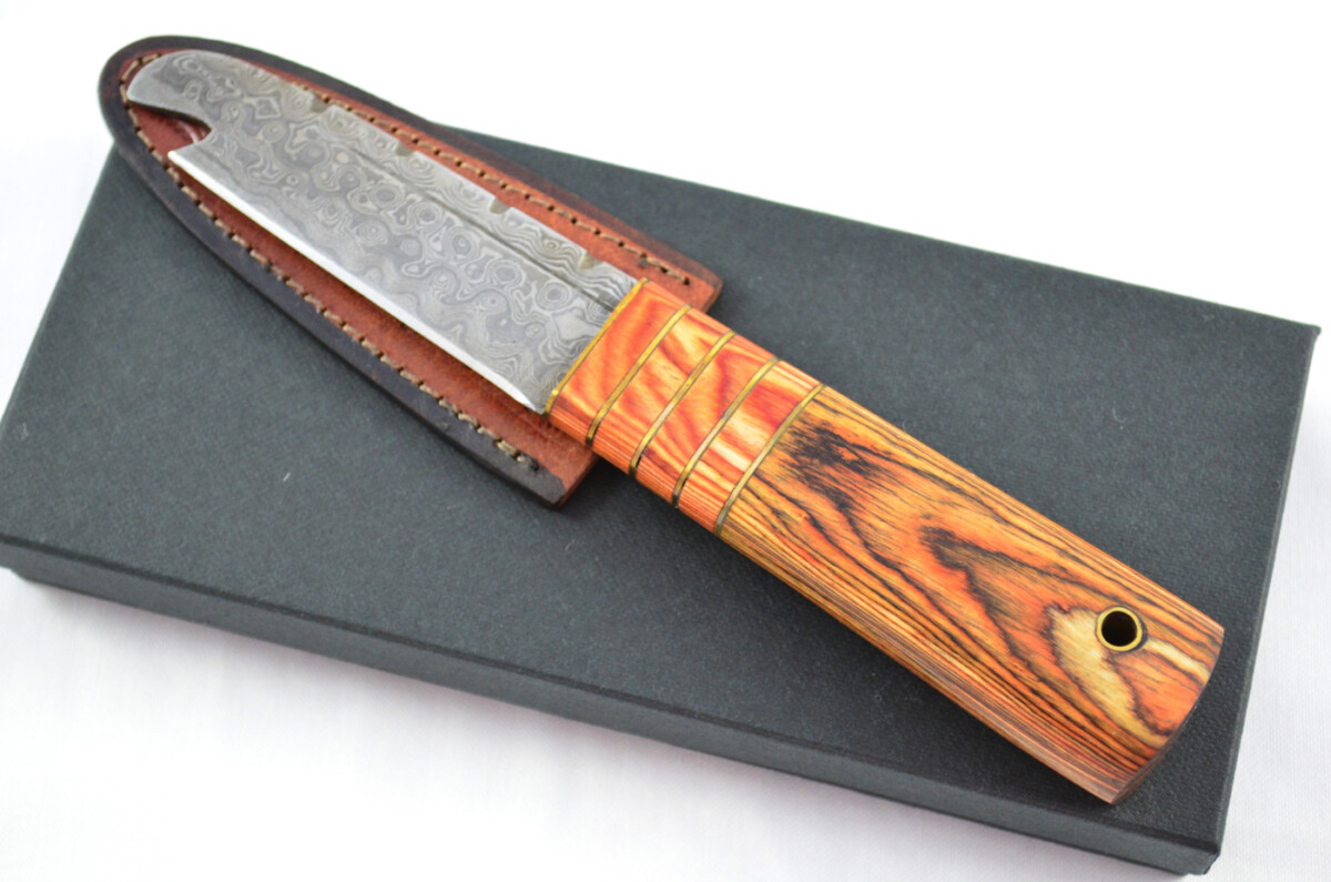 New Fantastic Genuine Laminate Handle Sgian Dubh Bottle Opener Damascus Steel Made in Sheffield England