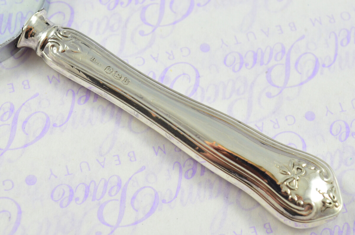 Atkin Bros Floral Bell Pattern Sterling Silver Magnifying Glass Sheffield 1950 - Image 4