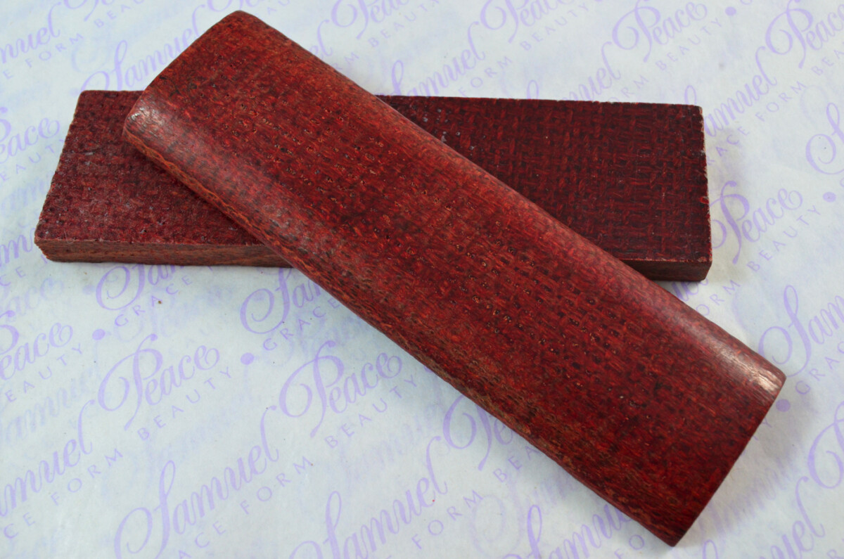Pair of Burned Red Burlap Canvas Micarta Knife Scales Knife Making Parts Micarta Blanks
