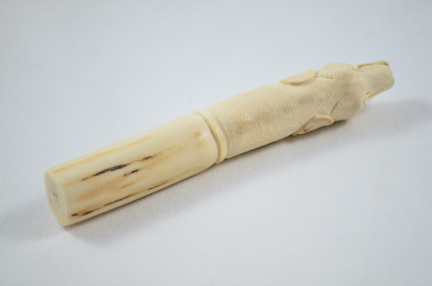 Dog Carved Walking Stick Cane Top Handle Stag Antler Horn Made Sheffield England - Image 3