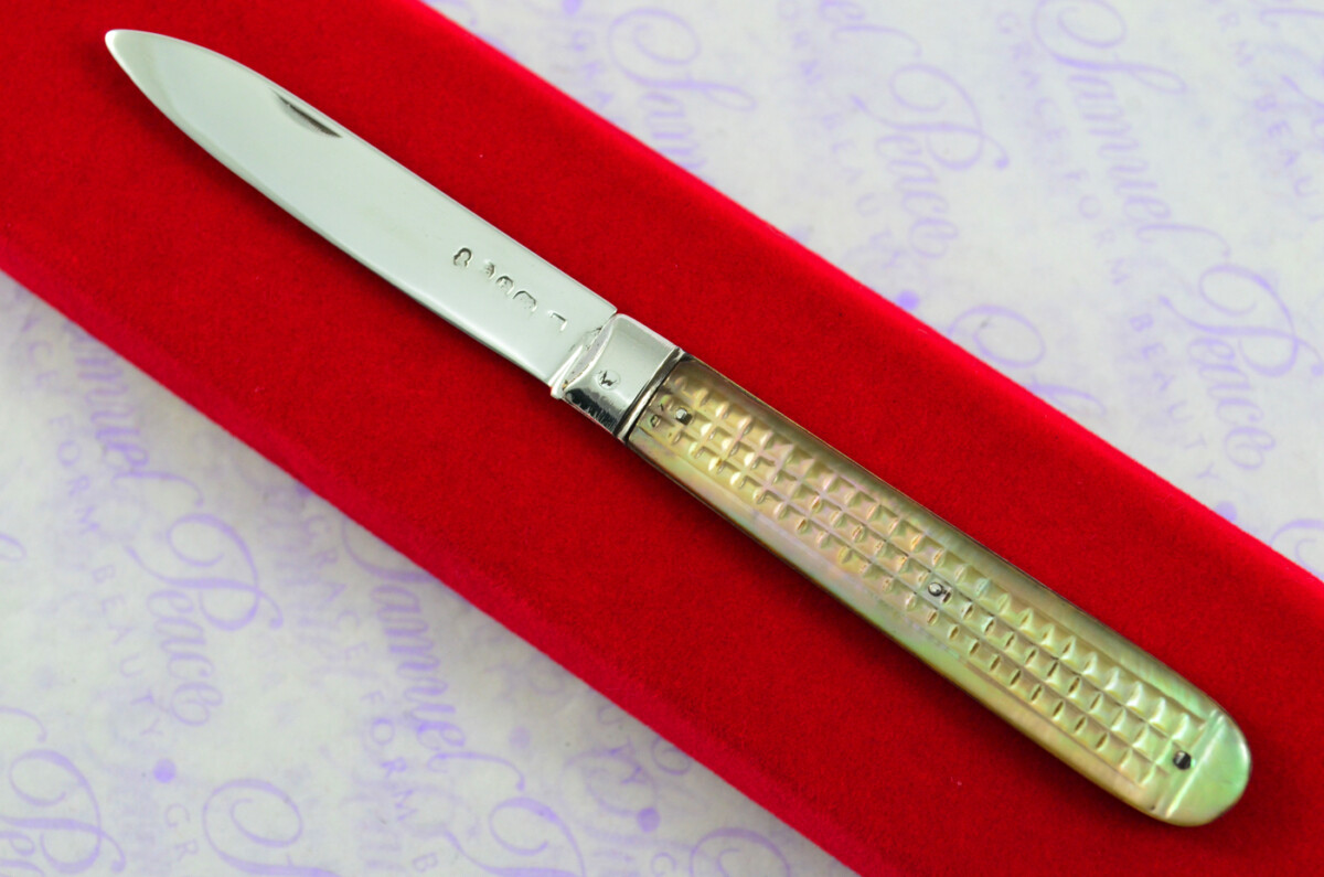 Pristine Silver Bladed Mother Of Pearl Fully Restored Sheffield Made Pen/Pocket Knife 1825