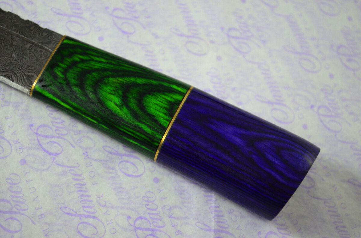New Fantastic Coloured Pakkawood Sgian Dubh Damascus Steel Superior Sheath inc Presentation Box - Image 5