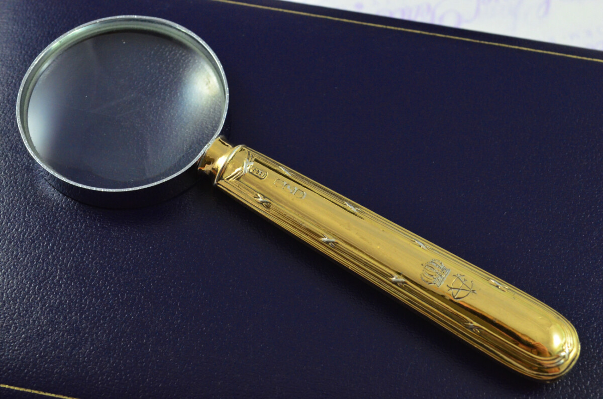 Harrison Bros Ribbon Pattern Sterling Silver Magnifying Glass Sheffield 1921