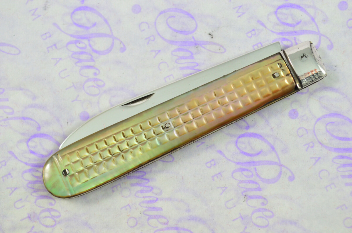 Pristine Silver Bladed Mother Of Pearl Fully Restored Sheffield Made Pen/Pocket Knife 1825 - Image 7