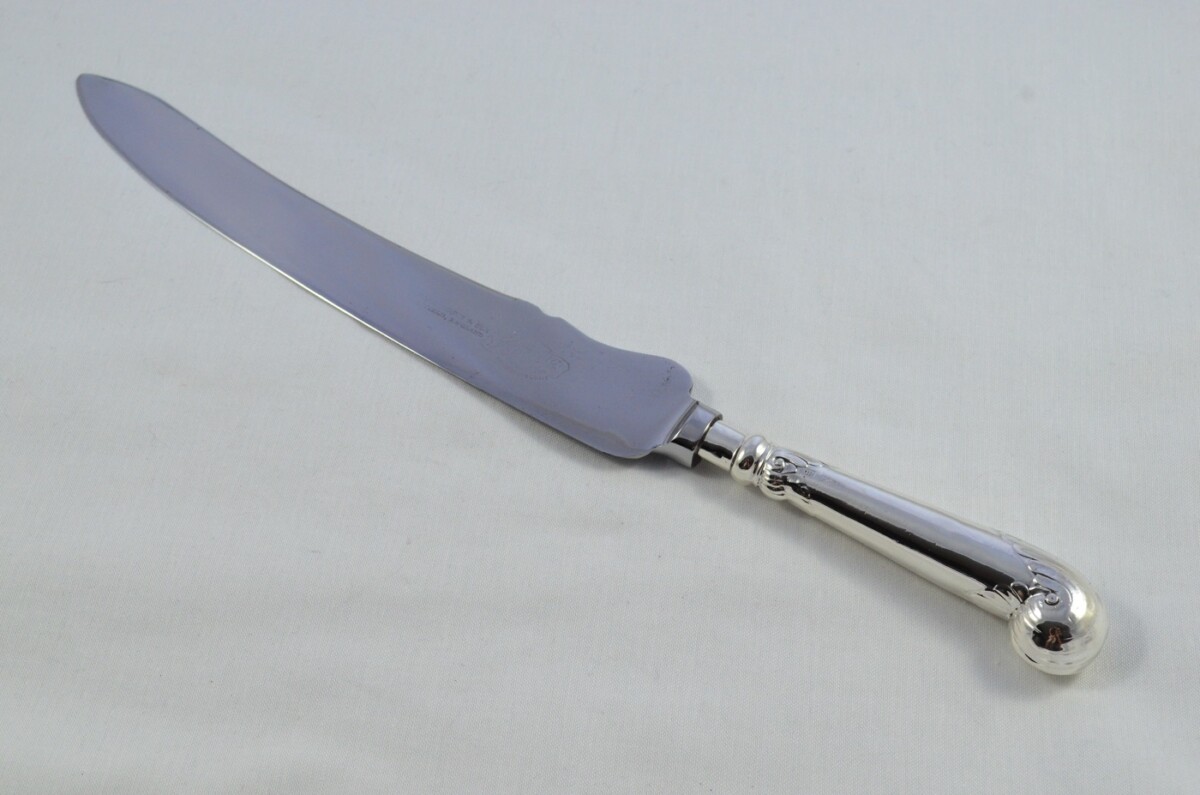 Sheffield George Howson Sterling Silver Handled 3 Piece Carving Set Fancy Pistol Pattern 1908 - Image 4