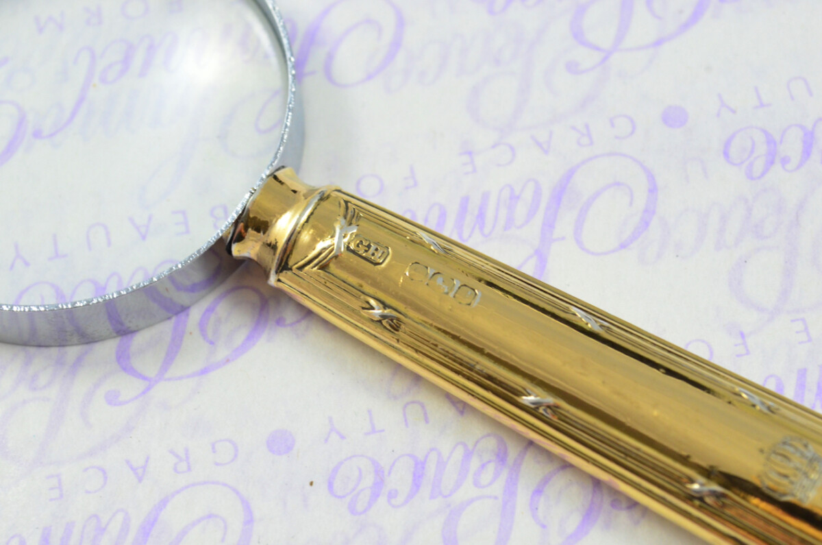 Harrison Bros Ribbon Pattern Sterling Silver Magnifying Glass Sheffield 1921 - Image 4